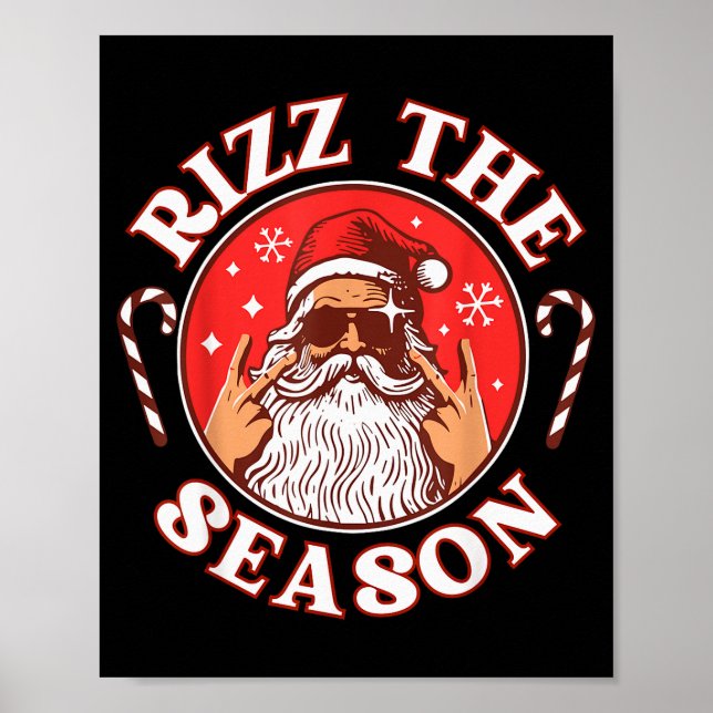 Rizz The Season Funny Christmas Pajamas Rizzler Sa Poster (Front)