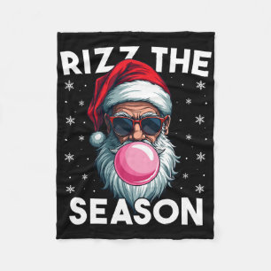 Rizz The Season Funny Christmas Rizzmas Cool Santa Fleece Blanket