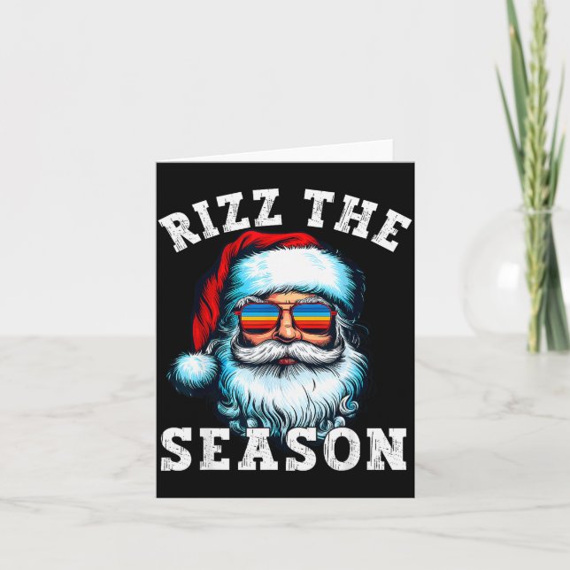 Rizz The Season Funny Christmas Rizzmas Santa Clau Card (Front)