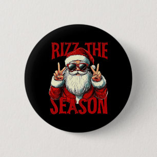 Rizz The Season Funny Cool Bruh Santa Claus Merry 6 Cm Round Badge