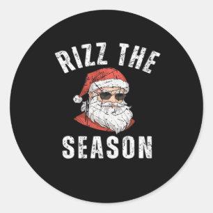 Rizz The Season Funny Santa Merry Rizzmas Rizzler Classic Round Sticker