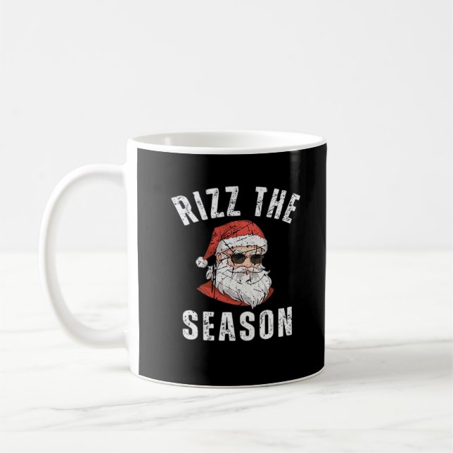 Rizz The Season Funny Santa Merry Rizzmas Rizzler  Coffee Mug (Left)