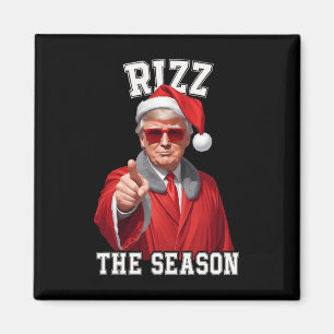 Rizz The Season Funny Trump Christmas Santa Claus  Magnet