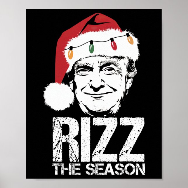 Rizz The Season Funny Trump Christmas Santa Pajama Poster (Front)