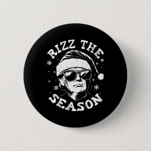 Rizz The Season Funny Trump Merry Christmas Santa 6 Cm Round Badge