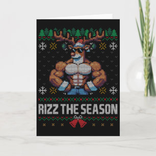 Rizz The Season Reindeer Sigma Male Skibidi Christ Card