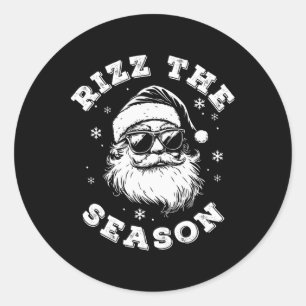 Rizz The Season Santa Claus Rizzmas Funny Boys Chr Classic Round Sticker