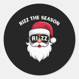 Rizz The Season Santa Claus Rizzmas Riz Funny Chri Classic Round Sticker