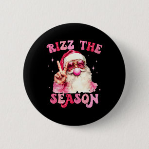 Rizz The Season Santa Pink Bubble Gum Rizzmas Chri 6 Cm Round Badge