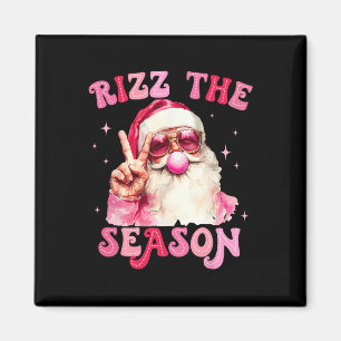Rizz The Season Santa Pink Bubble Gum Rizzmas Chri Magnet
