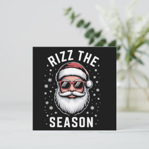 Rizz the Season Silly Christmas Funny Santa  Holiday Card