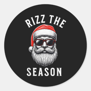Rizz The Season Silly Christmas Funny Santa Men Te Classic Round Sticker