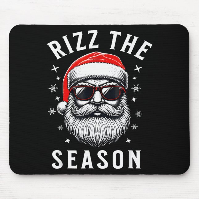 Rizz The Season Silly Christmas Funny Santa  Mouse Pad (Front)