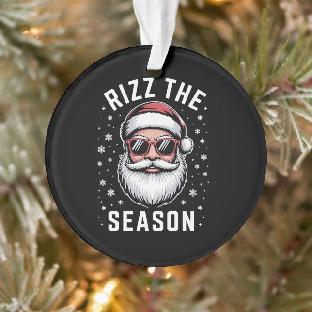 Rizz the Season Silly Christmas Funny Santa  Ornament (Tree)