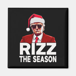 Rizz The Season Trump Christmas Santa Pajama Rizzm Magnet