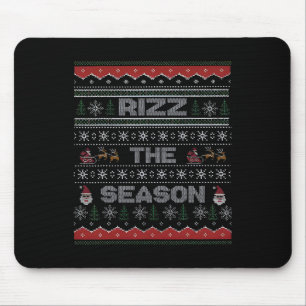 Rizz The Season Ugly Christmas Funny Holiday Mouse Pad
