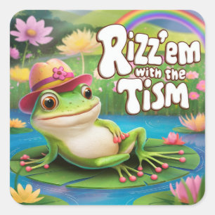 Rizz'em with the tism , tism square sticker