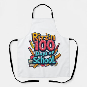 Rizzin 100 Days of School Gen Alpha Funny Apron
