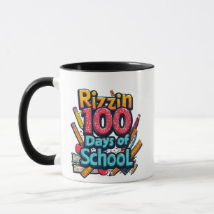 Rizzin 100 Days of School Gen Alpha Funny Mug