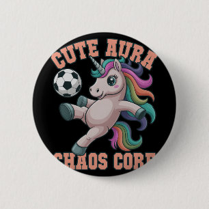 Rizzler Cute Aura Soccer Unicorn Chaos Core Gym Mo 6 Cm Round Badge