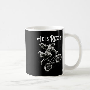 Rizzler Getting Air Funny Rizz He Is Rizzin Jesus  Coffee Mug