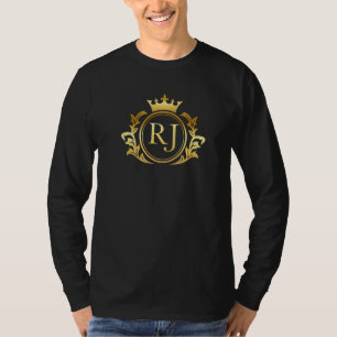 RJ Initials Nickname Monogram Crest T-Shirt