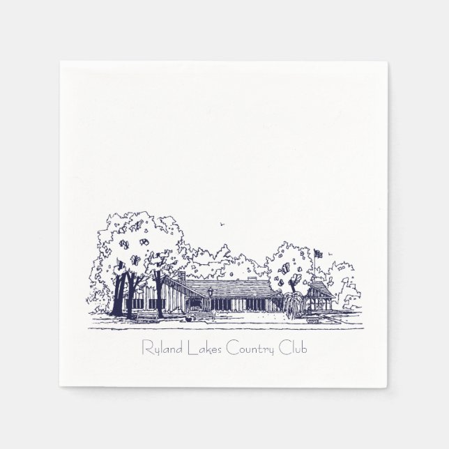 RLCC Clubhouse Sketch - 3 Ply Paper Napkin (Front)