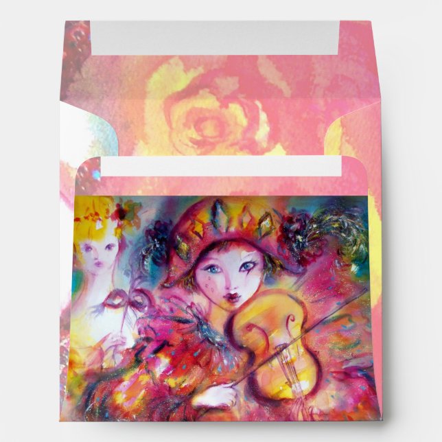 RLECCHINO AND COLOMBINA bright pink red yellow Envelopes (Back (Bottom))
