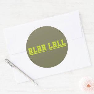 RLRR LRLL Drumsticks Band Drum Drummer Funny Classic Round Sticker