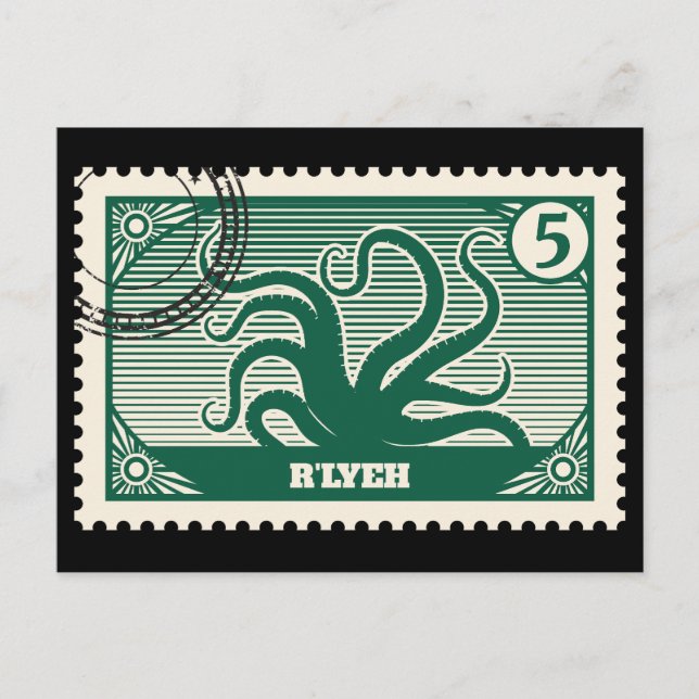 R'lyeh Post Stamp Postcard (Front)