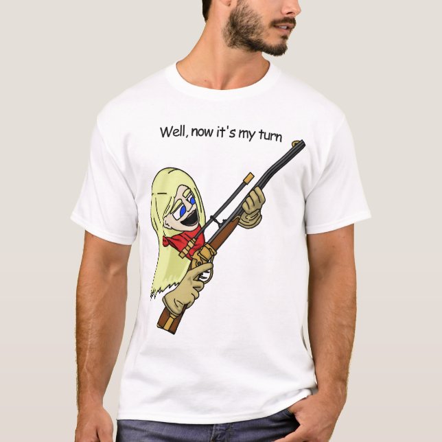 rm -r comic Jane, Smoking Guns shirt (Front)