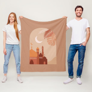 Rmadan Kareem Aesthetic Boho Fleece Blanket