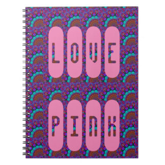rmdesignflo55 LOVE PINK MANDALA LIGHT BLUE Notebook