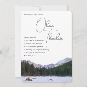RMNP Winter Mountain Wedding  Invitation
