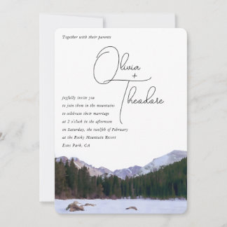 RMNP Winter Mountain Wedding  Invitation