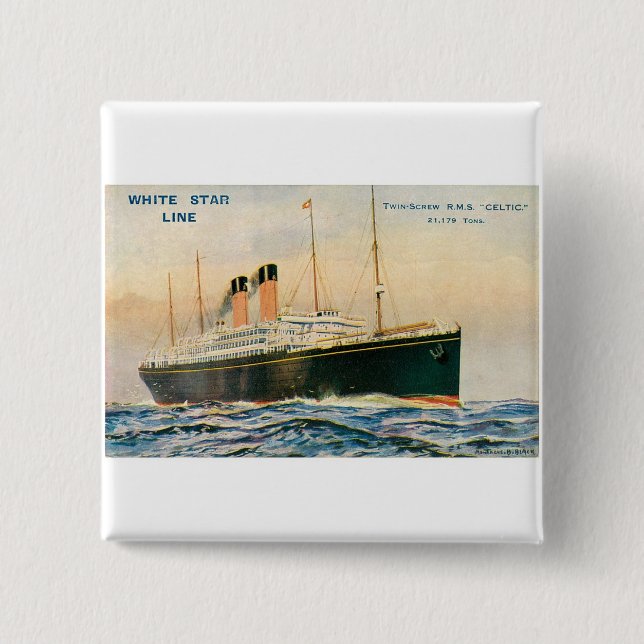 RMS Celtic 15 Cm Square Badge (Front)