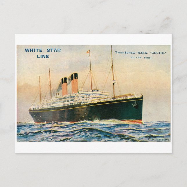 RMS Celtic Postcard (Front)