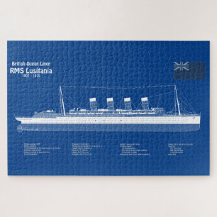 RMS Lusitania - Ship Blueprint Plans ABD Jigsaw Puzzle