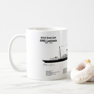 RMS Lusitania - Ship Blueprint Plans BD Coffee Mug