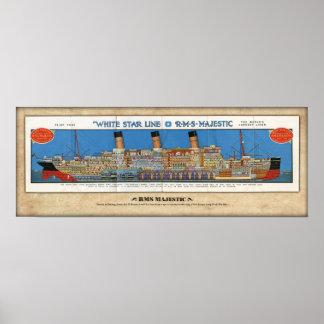 RMS Majestic Cut Away Poster