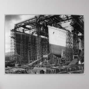 RMS OLYMPIC & TITANIC - Bows - Construction Poster