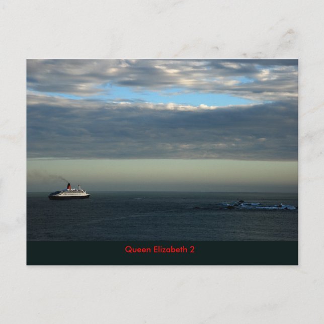 RMS Queen Elizabeth 2 Postcard (Front)