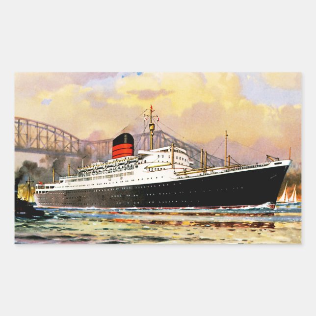 RMS Saxonia Rectangular Sticker (Front)