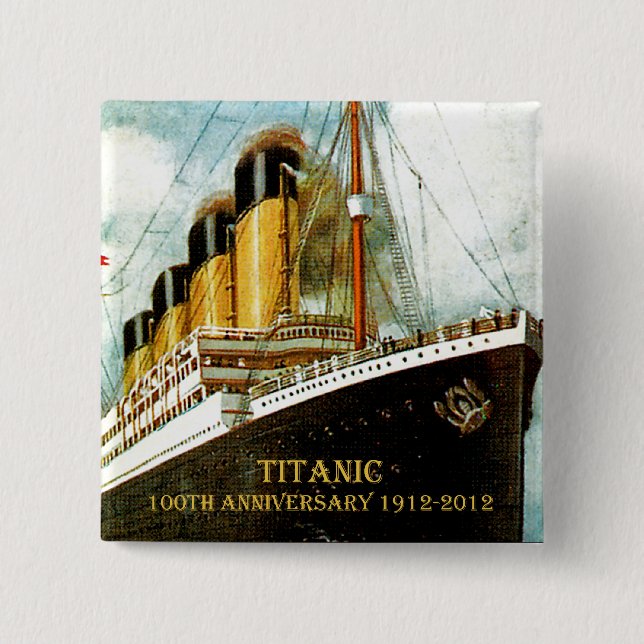 RMS Titanic 100th Anniversary 15 Cm Square Badge (Front)