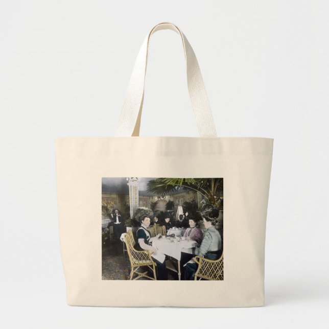 RMS Titanic 1st Class Passengers Enjoy Luxury Large Tote Bag (Front)