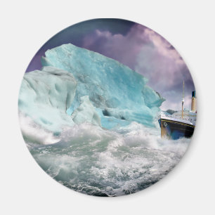 RMS Titanic and Iceberg Painting Magnet