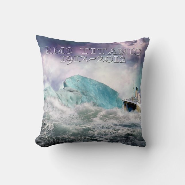 RMS Titanic and Iceberg Painting Pillow (Front)