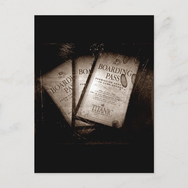 RMS Titanic Boarding Passes Postcard (Front)