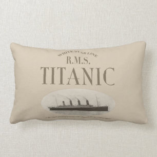 RMS Titanic Ghost Ship Sepia Lumbar Pillow (13x21)