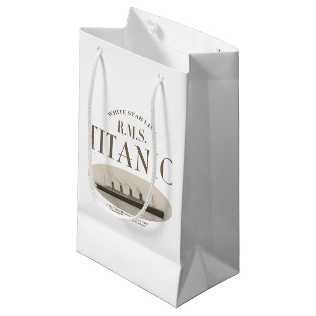 RMS Titanic Ghost Ship Sepia Small Gift Bag White (Front Angled)